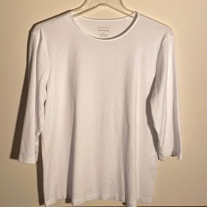Christopher & Banks 3/4 Sleeve White Tee